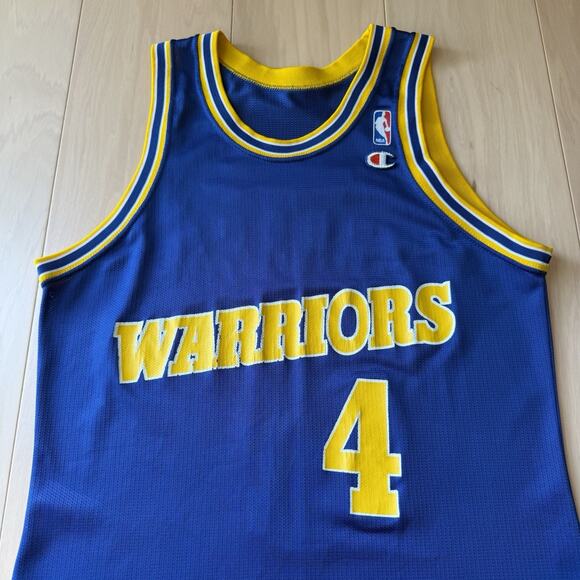 Chris Webber Golden State Warriors Jersey 40 Blue 90s Champion Basketball - Picture 3 of 7